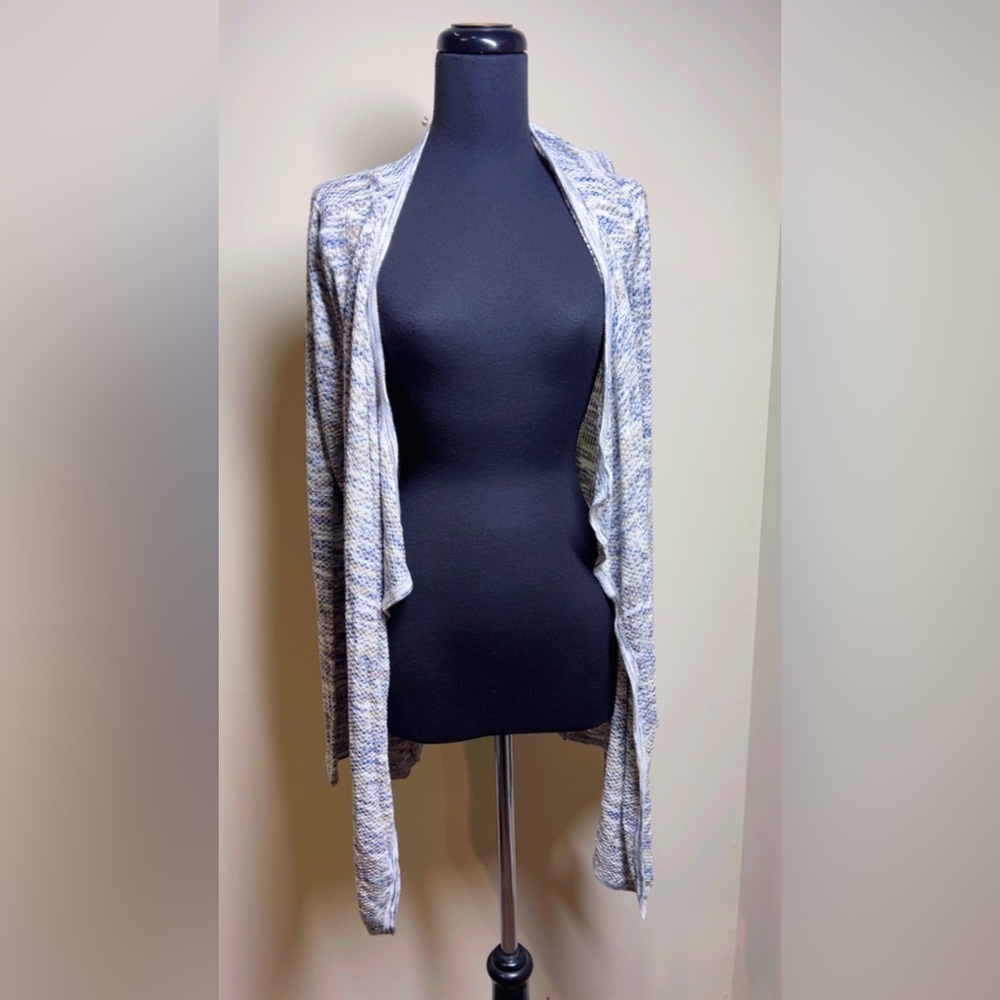 AB Studio Blue and White Knit Cardigan